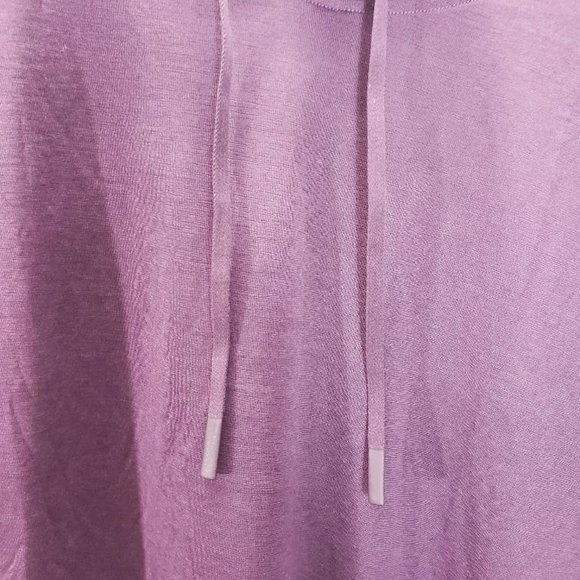 Athleta Vapor Hooded Top Womens 1x Purple Short Sleeve Lightweight Cropped - Picture 6 of 9